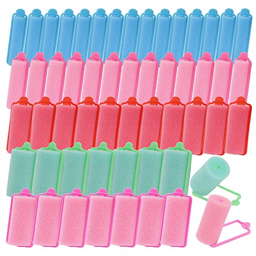 100Pcs Foam Sponge Hair Rollers Bouncy Curls Hair Curlers Hair Rollers for Long Medium Hair Large Medium Small 5 Size No Heat Curlers Flexible Hair Styling Curlers Self Grip Hair Curlers