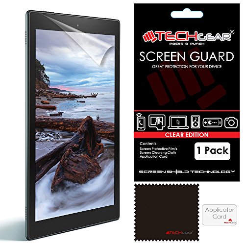 TECHGEAR Screen Protector for Amazon Fire HD 10 (5th Generation/2015 Release) - Clear Lcd Screen Protectors for Fire HD10 2015 - With Cleaning Cloth + Application Card (Fire HD10)