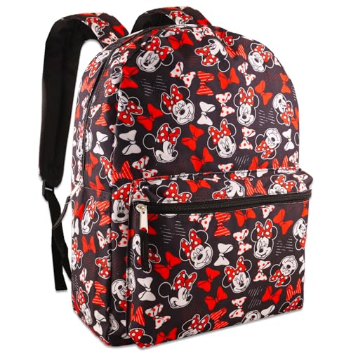 Disney Minnie Mouse Backpack and Lunch Box Set For Kids - Bundle with 16" Minnie Red Bow Backpack, Classic Minnie Lunch Bag, Stickers, & More | Minnie Mouse Backpack for School2