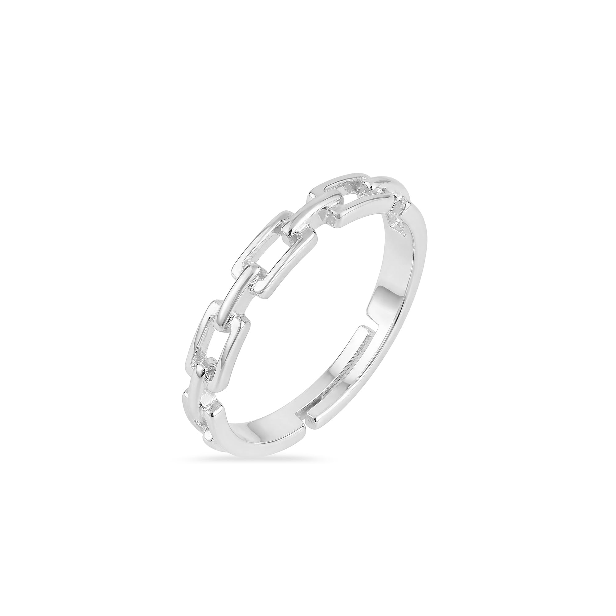 925 Sterling Silver Chain Link Finger Ring for Girls & Woman | Hypoallergenic and Rhodium Plated | Silver for Gifting | with Authenticity Certificate & 6 Months Warranty-image-16