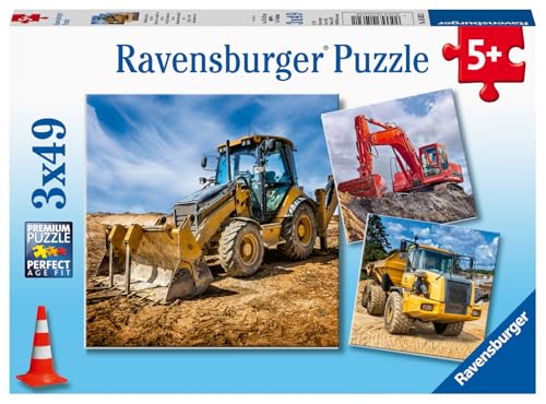 Ravensburger - Puzzle 3x49 pièces - Véhicules de Construction en Service