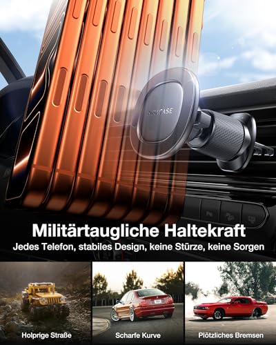 Miracase Handyhalterung Auto Lüftung for Magsafe,[Stromlinienförmiges Design & Ausleier- und Bruchfeste Mutter] 2026 Magnetische Autohalterung Kompatibel mit iPhone 17 16 15 14 13 12 Pro Max,Black