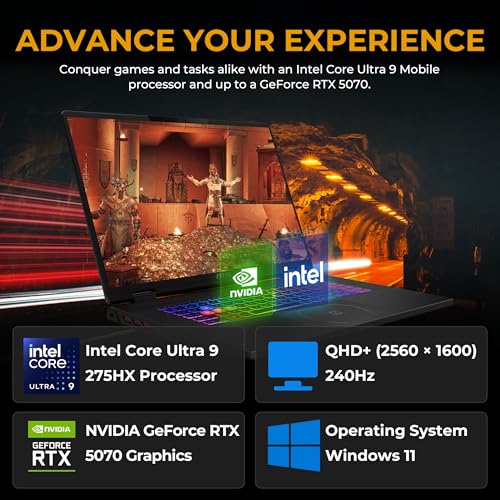 Image of MSI Crosshair 18 HX AI 18 inch 240Hz Gaming Laptop, Intel Ultra 9 275HX, NVIDIA RTX 5070 8GB GDDR7, 32GB DDR5, 5TB Storage (4TB PCIe SSD&1TB Docking Station), RGB Backlit Keyboard, Wi-Fi 6E, Win 11, Black