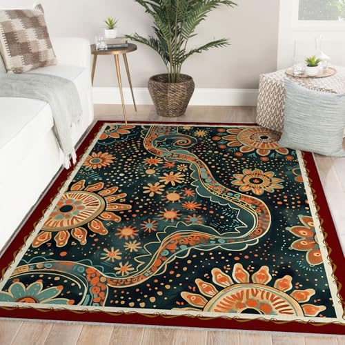 Tapis abstrait lavable et résistant aux taches