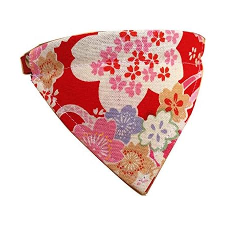 Amazon なにぬねの 和風日本製素材手作りペット 猫 犬 バンダナ スカーフ アクセサリー洗える調整可能 ｌサイズ レッド ノーブランド品 バンダナ 通販