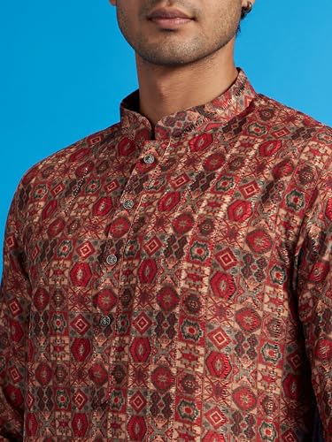 Image of DIWAS BY MANYAVAR Men's Art Silk Printed Kurta (1pc)