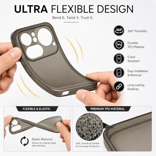 Image of FIRST MART Back Cover for Nothing 4A Pro 5G | Ultra-Thin Frosted Matte Semi-Transparent Silicone Case, Anti-Slip Grip, Precise Fit | Grey