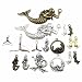 100g (about 36-40pcs) Mixed Antique Silver Antique Bronze Ocean Sealife Mermaid Charms Pendants for Bracelet Necklace Jewelry Making Findings M52