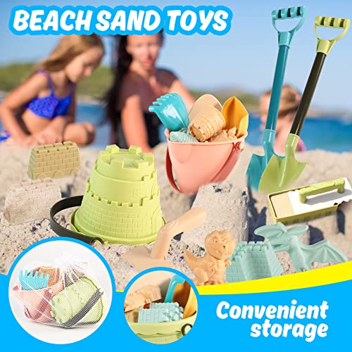 image for ZHTN-ITUY 19 Pieces Beach Sand Toys Set, Collapsible Beach Toys Includ