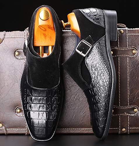 Men's Dress Loafer Shoes Monk Strap Plain Toe Slip On Loafers Fashion Formal Business Dress Shoes Black 5.5 US | Image 5