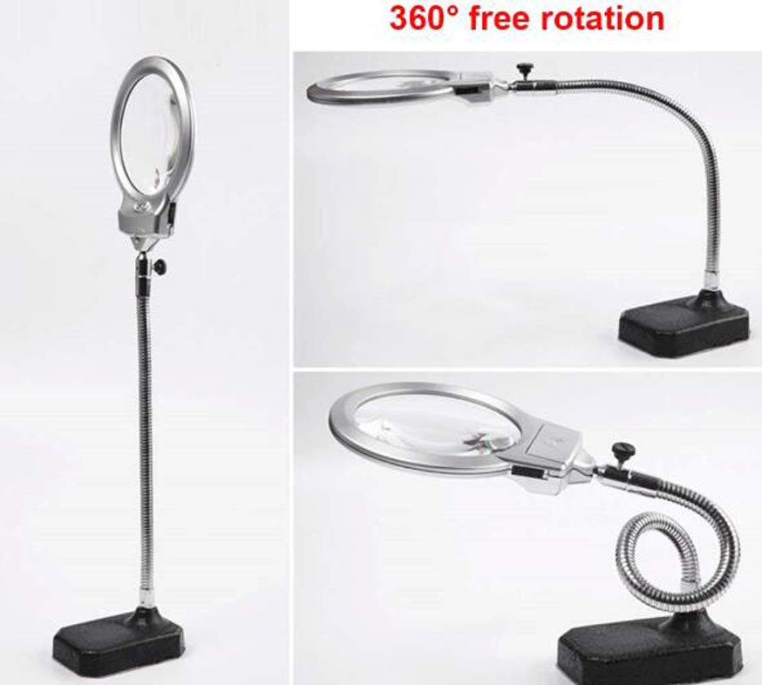 Lámpara de lupa de mesa con luz LED Lámpara con lupa LED Lámpara de mesa con lupa plegable Ampliación 2.25x 5X Brazo