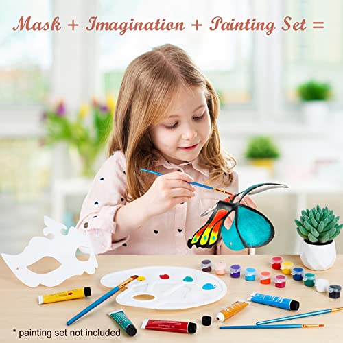 Coxeer White Masks, 24Pcs Diy Unpainted Masquerade Masks Plain Half Face Masks Decorate #TOP3