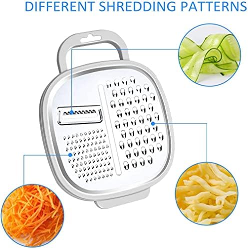 Cheese Grater Stainless Steel Graters for Kitchen Cheese Graters for Kitchen with Lid and Detachable Storage Container Easy to Use for Parmesan Cheese Vegetables Ginger