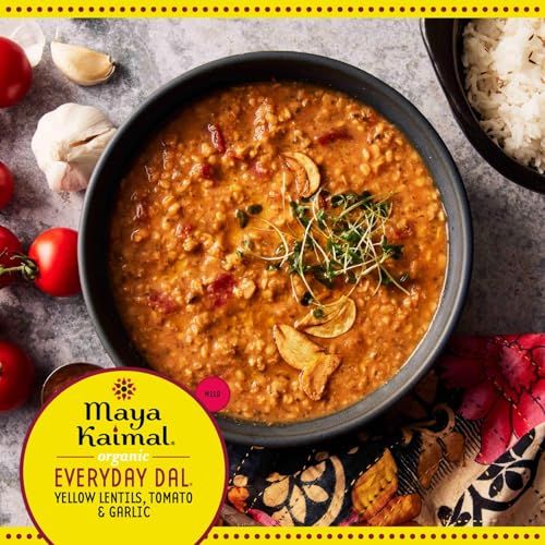 Image of Maya Kaimal - Organic Indian Everyday Dal Variety Pack (Red, Black, Yellow Lentil) - Fully Cooked Ready to Eat Meal - Vegan - Microwavable (Pack of 6, Lovers Variety Pack)