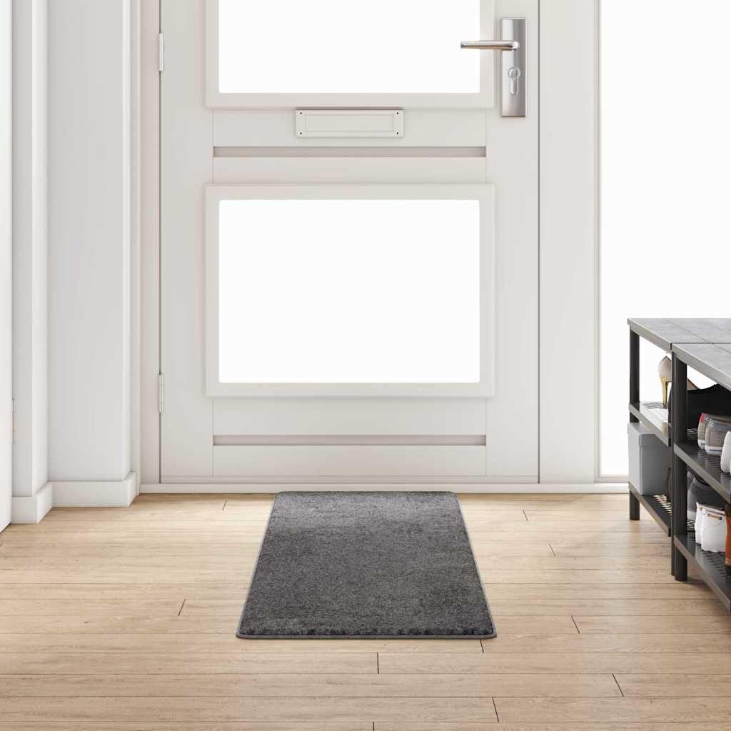 Tapis de couloir gris 50x200cm en polypropylène moderne et antidérapant