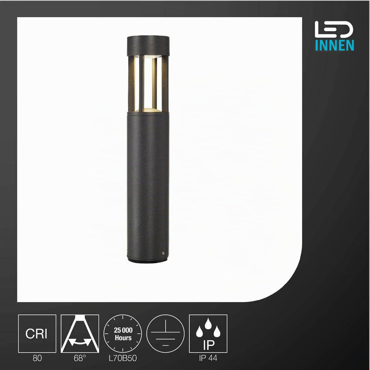 SLV LED Pollerleuchte SLOTS 45 | Design Außen-Standleuchte, stilvolle Außenbeleuchtung | Outdoor LED Wegeleuchte, Außen-Leuchte, Weg-Beleuchtung, Garten-Lampe Strahler | LED Inside 6,3W