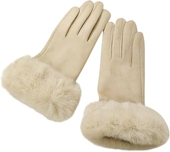 Winter Gloves, Suede Gloves for Cold Weather, Cycling, Running, Driving, Hiking, Solid Color