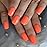 EchiQ Neon Fake Nails Short for Daily Wear Square Natural Shape Glossy Gel Nails Orange Pink Simple Tips with Adhesive