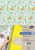  Geschenkpapier-Set für Kinder: Lama/Alpaka: 4x Einzelbögen + 1x Postkarte