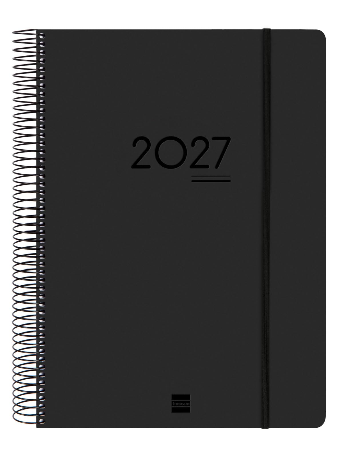 Finocam Ikon Daily Planner 16-Month | 1 Day per Page · September 2026 to December 2027 | Black · International - Day-to-Page Diary