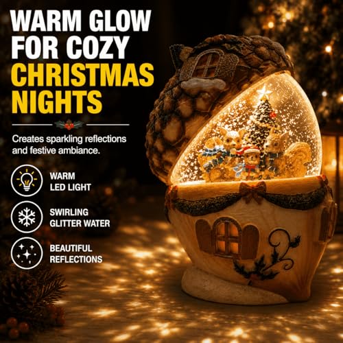 Christmas Pinecone Snow Globe Lantern - image 4