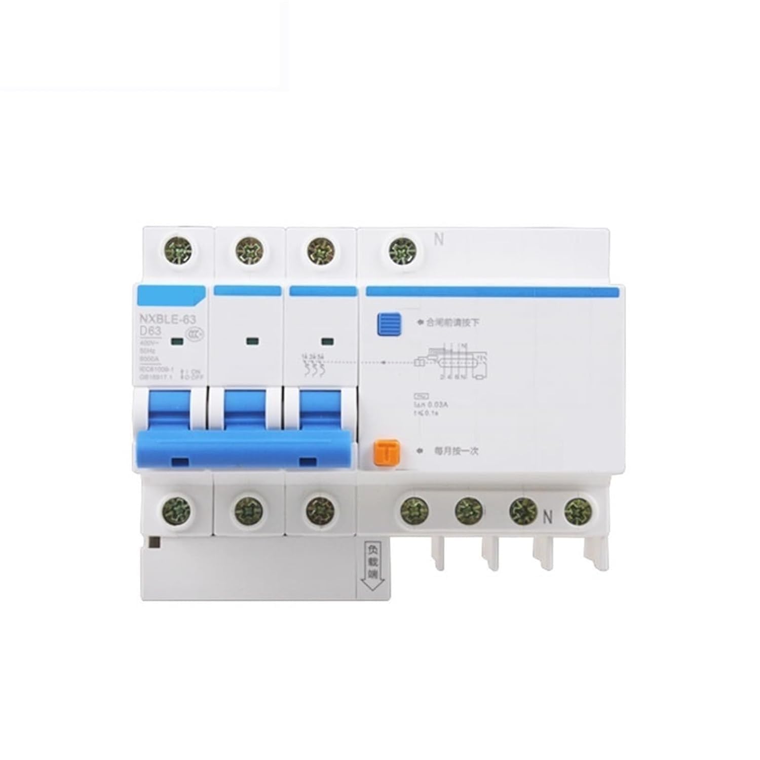 Disjoncteur différentiel 3P+N évite coupure intempestive au démarrage moteur type D 6KA