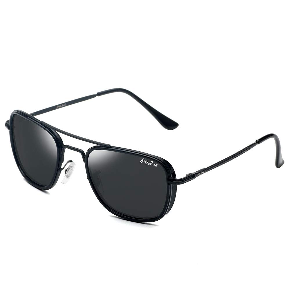 Metal Frame Rectangular Polarized Sunglasses for Men Women GJ1631-image-24