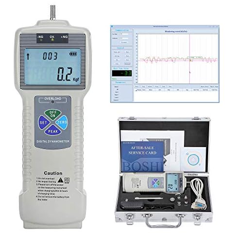 BAOSHISHAN ZP-500N Digital Force Gauge Push Pull Gauge with Output Function, Carrying Case, LCD Backlit Display, Metal Enclosures for Tension and Compression Load Plug Force Destructive Tests Cover
