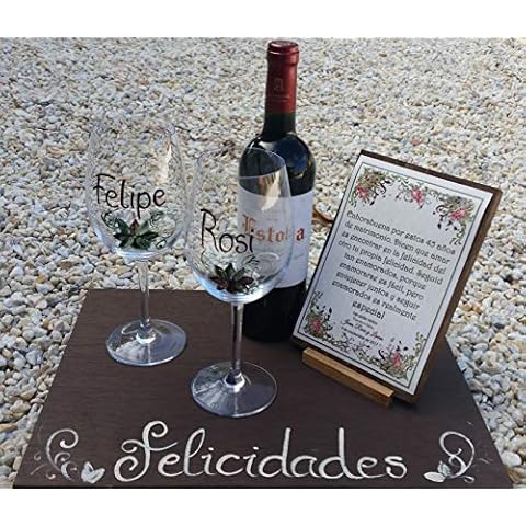 Copas de vino personalizadas para Bodas de Oro o Plata Cover