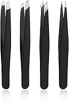 DTDNZKN 4PCS Precision Stainless Steel Tweezers Set for Ingrown Hair, Splinters, Blackheads, Ticks & Facial Hair Removal