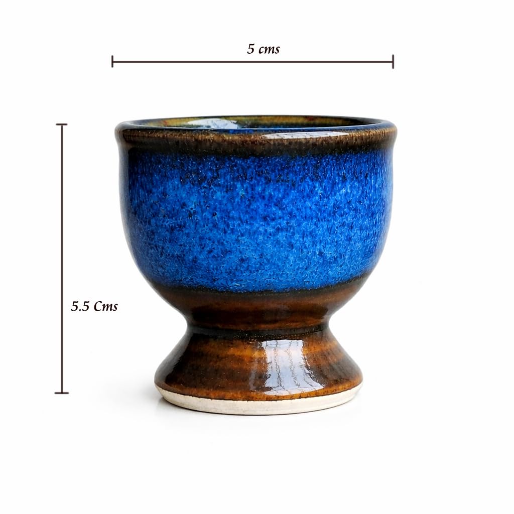 Zruddha Cuplet - Handcrafted Ceramic Egg Holder - Designer Tableware for Eggs & Petite Servings (1 Pc) (Plankton Blue) 4