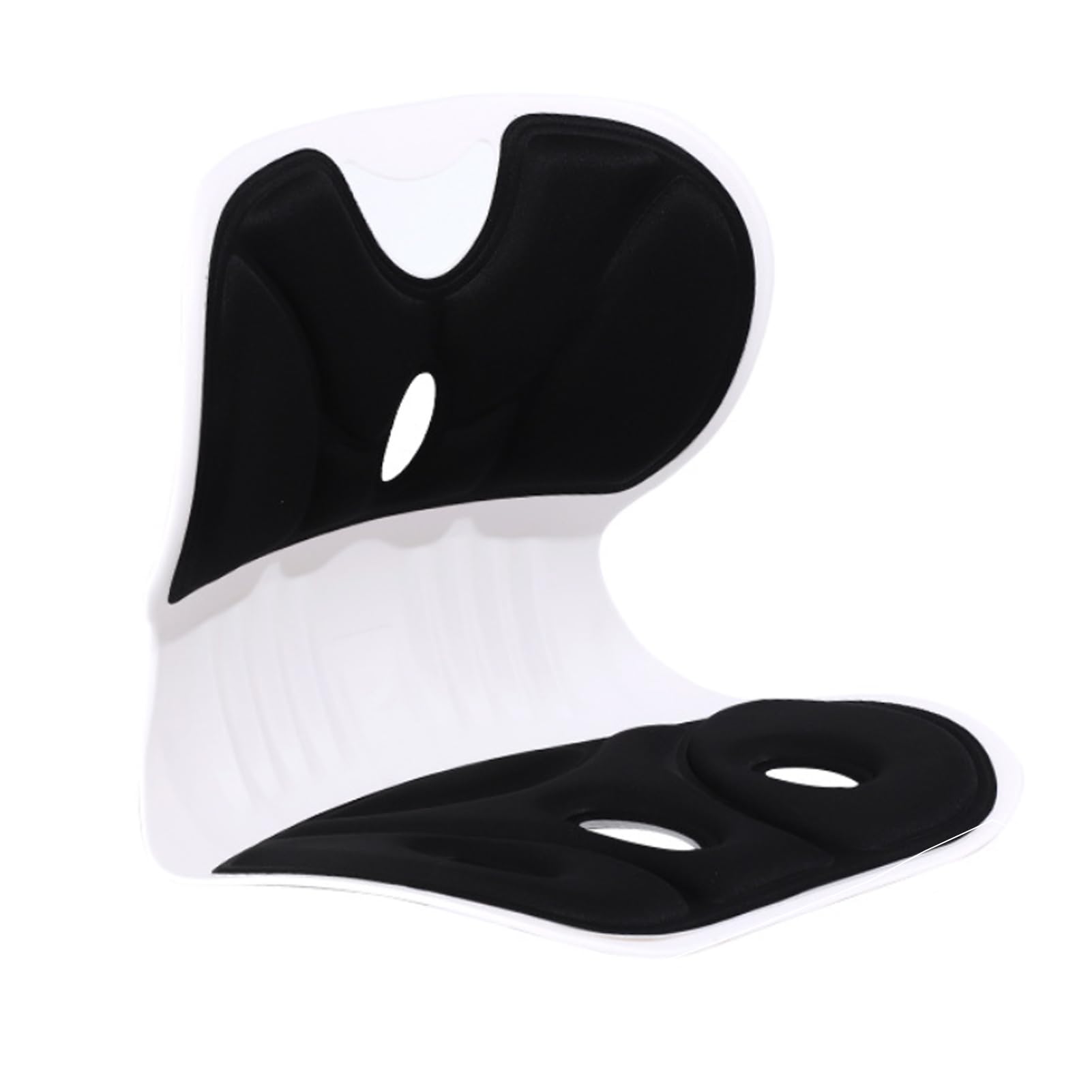 Beauenty Back Lumbar Support Seat, Breathable Ergonomic Chair Cushion for Keeping Back Cool, Portable Support on Chair, Floor, Sofa, Car Seat (Black)