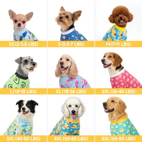 XPUDAC 4 Pack Dog Pajamas for Small Dogs Pjs Clothes Puppy Onesies Outfits for Doggie Duck Shirts Sleeper for Pet-M - Image 7