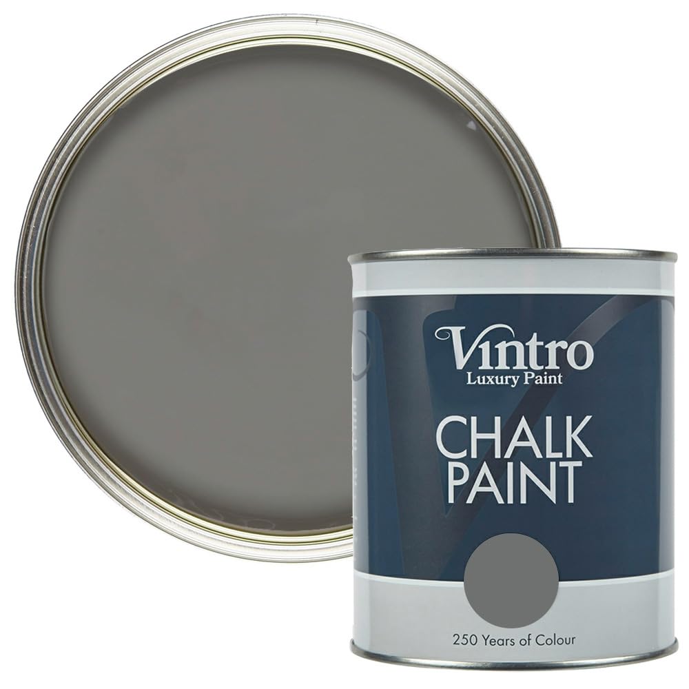 Vintro Paint Vintro Dark Grey Chalk Paint/furniture Paint Matt Finish 1 Litre (Cloudburst) from B&Q