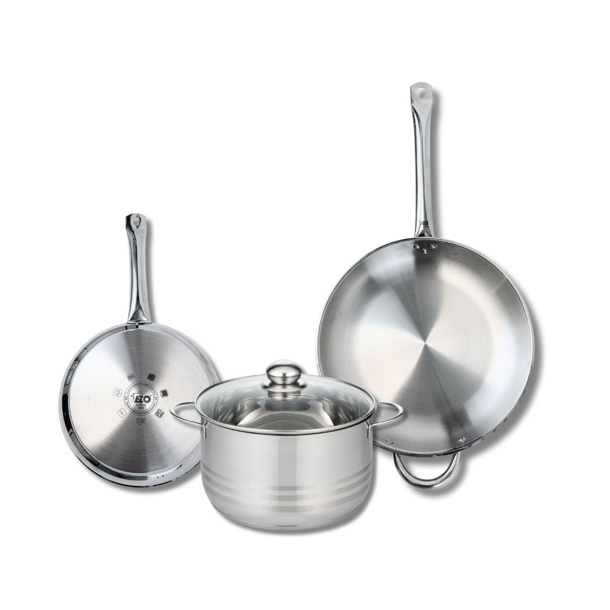 Elo Batterie cuisine 2 poêles 24/32 cm et faitout 24 cm