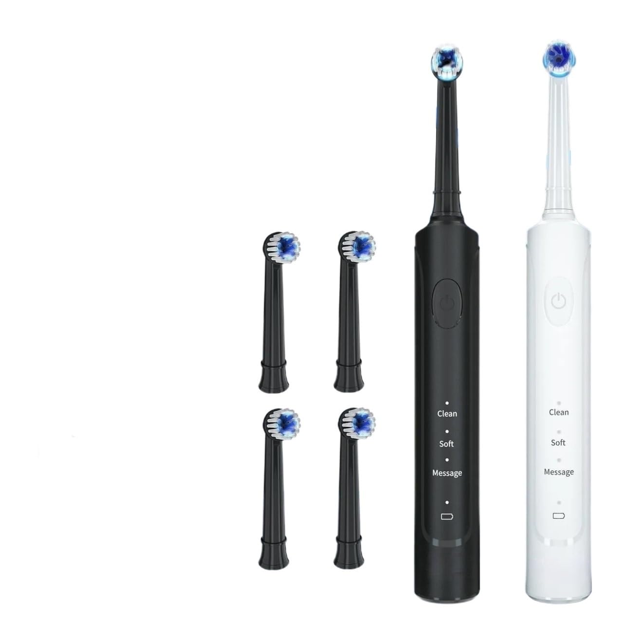 Spazzolino elettrico Rotazione Denti Puliti Adulto Spazzolino da denti Elettrico Spazzolino da denti con 4 Testine Extra