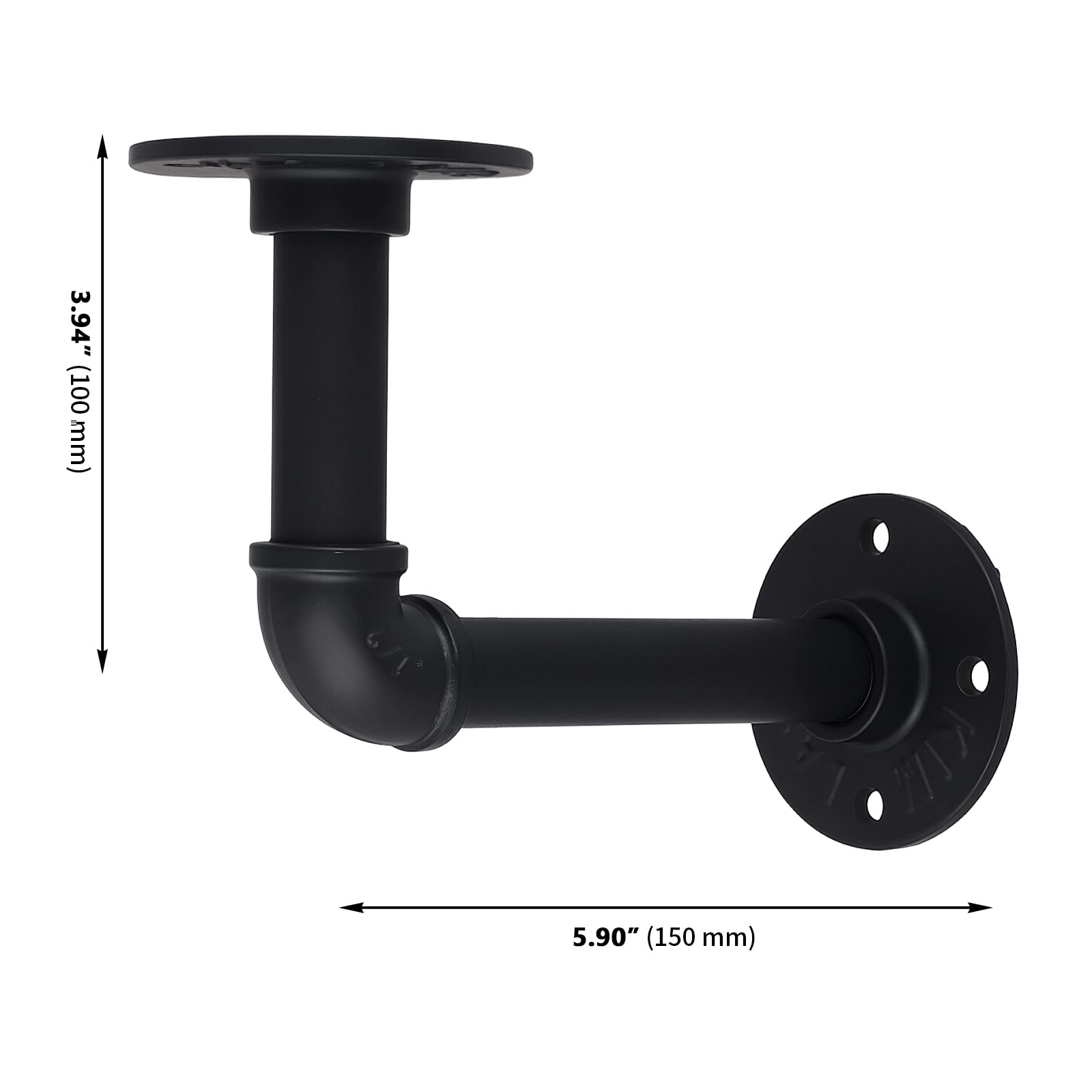 10 staffe industriali per mensole con hardware incluso, staffe in metallo nero per mensole da parete (10 x 15 cm)