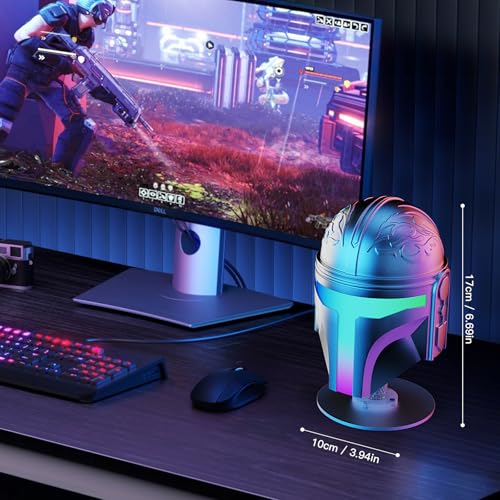 Wars Helmet Night Light, Hand-Polished Metal Material Decor, Color Changing Cute Mood Light, Rechargeable Desk Collection, Collectible Gift Idea. - Image 5