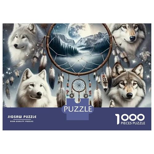 Puzzle de 1000 piezas Wolf Pack Atrapasueños para adultos en papel de 38x26cm 2