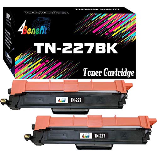 4Benefit Compatible Toner Cartridge Replacement for Brother TN227BK High Yield TN223BK (Black, 2-Pack),use in Brother HL-L3210CW, HL-L3230CDW, HL-L3270CDW, HL-L3290CDW; MFC-L3710CW, MFC-L3750CDW, MFC-