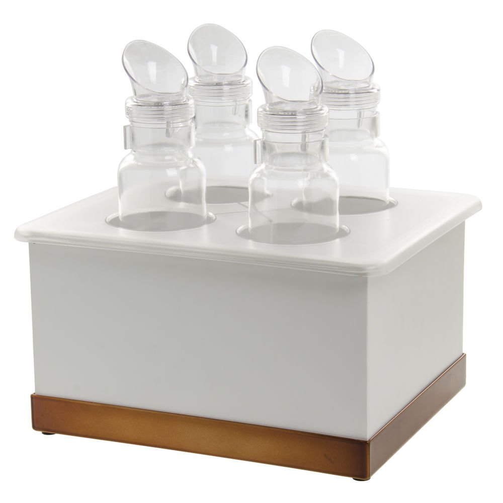 Cal-Mil 3300-SET Salad Dressing Caddy Complete Set, 5" Height, 13" Width, 10.75" Length, Clear
