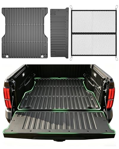 AAGDD Truck Bed Mat for Toyota Tacoma 2024-2026(Not Fit Drop-in Liners) Heavy Duty Tacoma Accessories TPE Truck Bed Liner (5FT Vehicle) Tailgate Liner Accessories Heavy Duty Rubber Bed Mat
