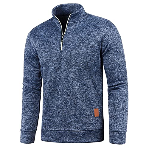 Mens Quarter Zip Thin Fleece Lined Sweater Casual Lightweight Soft Pullover Tops Long Sleeve Fashion Athletic Knitwear2