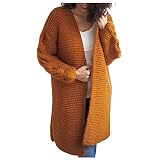 Strickpulli Unterdamen Warme Bequemer Cardigan Jersey Schule Solid Reverskragen Winte Pulli Damen Tunika Modische Plissierte Langarm Ingwer