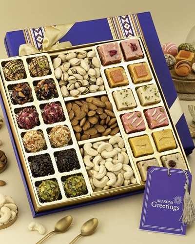 Image of HyperFoods Diwali Gifts for Family and Friends With DryFruit 12 Pcs Ladoo Sweets Gift Diwali Gifts Sweets Gift Dry Fruit Box Cashews Almonds Pistachios Dry Fruits Gift Pack Dryfruits Combo Pack