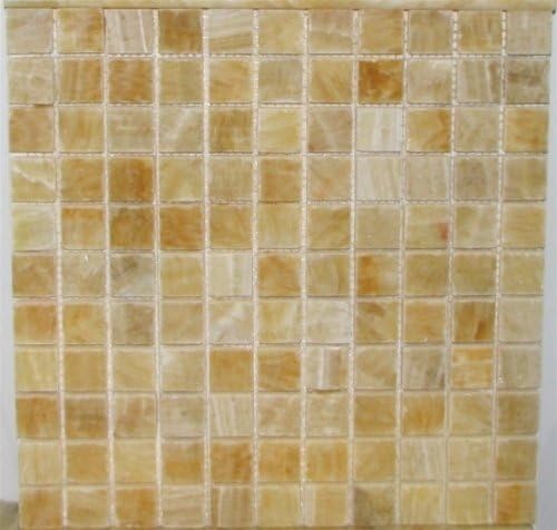 1x1 Honey Onyx Polished Mosaic Tiles