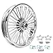 TOFR 21x3.5 Fat Spoke Front Wheel Rim 21 inch Dual Disc For Harley Touring 2000-2007 Electra Glide Street Glide Road Glide Road King 2001 2002 2003 2004 2005 2006 36 King Spokes Chrome