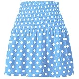 comprar falda lunares sfera ❤ Buen material: la falda de gasa para mujer está hecha de 80% poliéster + 10% elastano. Ligero y transpirable, cómodo de llevar, suave al tacto, agradable para la piel, no se arruga fácilmente.