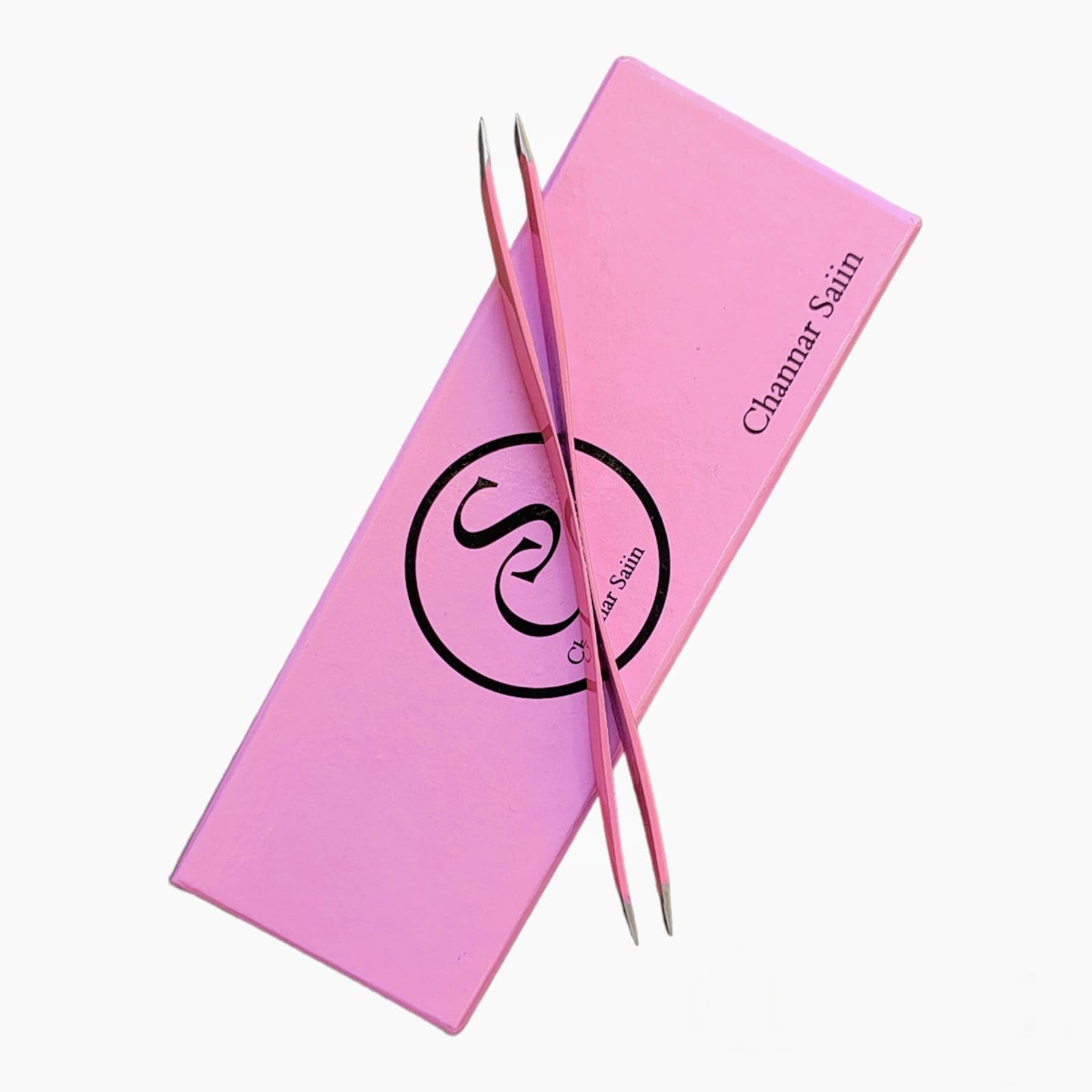 Double End Tweezer Slant & Pointed Tweezer Professional Stainless Steel Dual Ended Precision Tweezers with Slanted and Pointed Tips