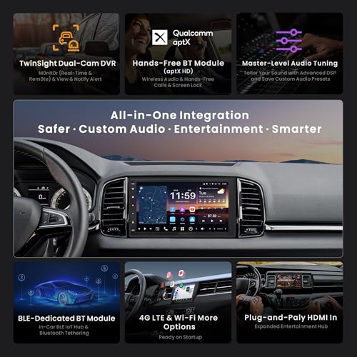 Image of ATOTOZONE 7-Inch Touchscreen Double-DIN Car Stereo,AI Agent,7.1.2 Surround Stage,4V RCA, 4G LTE, 8G+128G in-Dash Navi,Optical SPDIF Output,HDMI Input, ADS Protocol,Wireless CarPlay&Android Auto